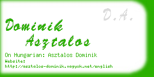 dominik asztalos business card